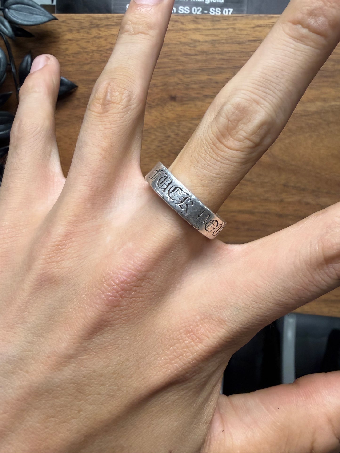 Chrome Hearts ‘Fuck You’ .925 Silver Spacer Ring