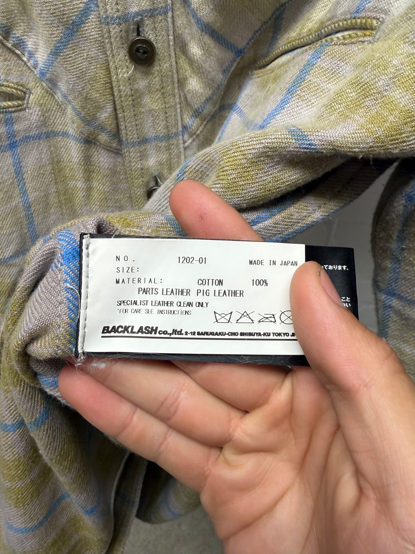 Isamu Katayama Backlash ‘Pigskin Suede’ Printed Plaid Western Flannel