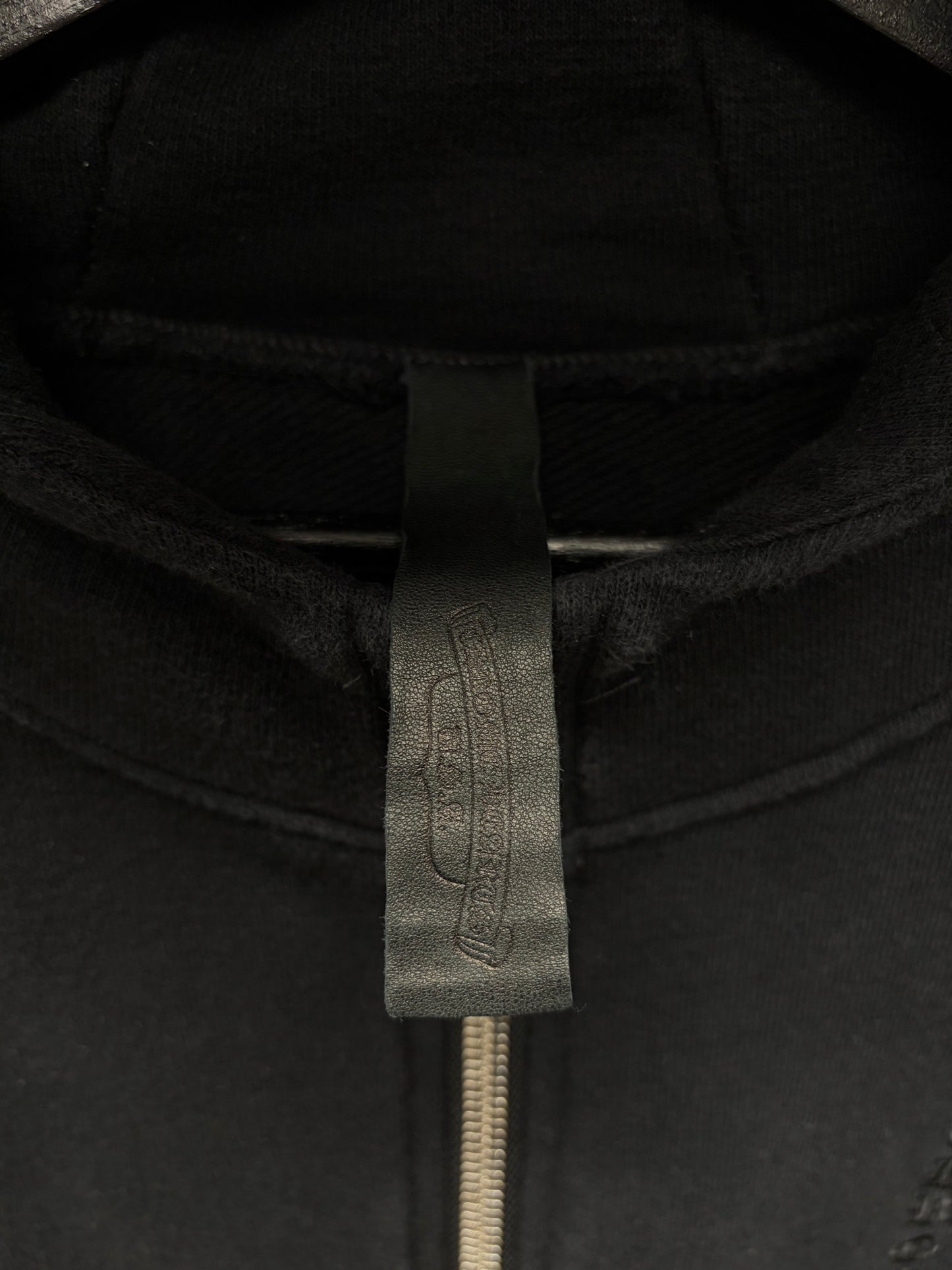 Chrome Hearts Leather Plus Cross ‘Fuck You’ Black Label Premium Zip-Up Hoodie