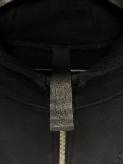 Chrome Hearts Leather Plus Cross ‘Fuck You’ Black Label Premium Zip-Up Hoodie
