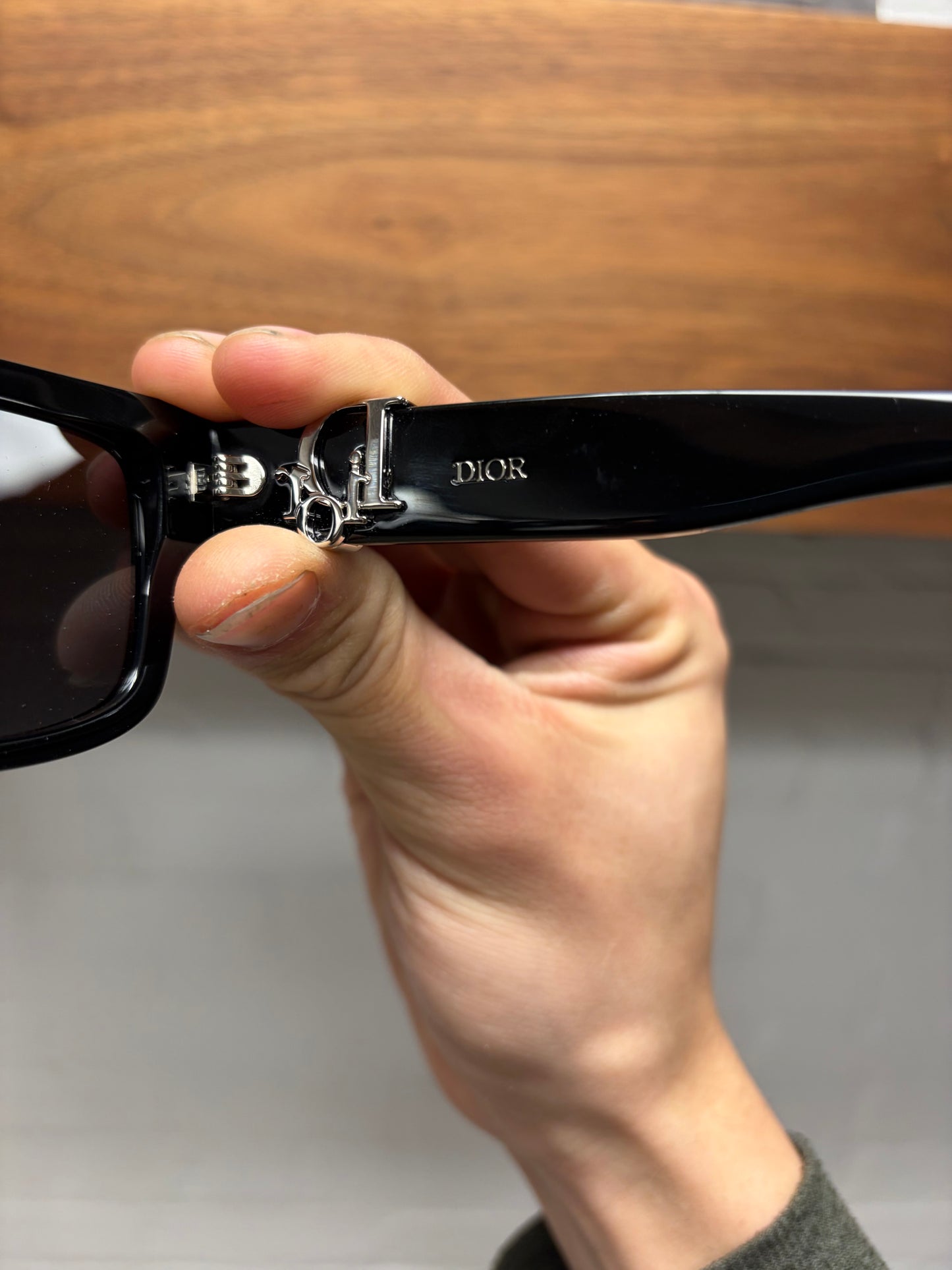 Dior Oblique ‘S31’ Black/Silver Trotter Logo Sunglasses