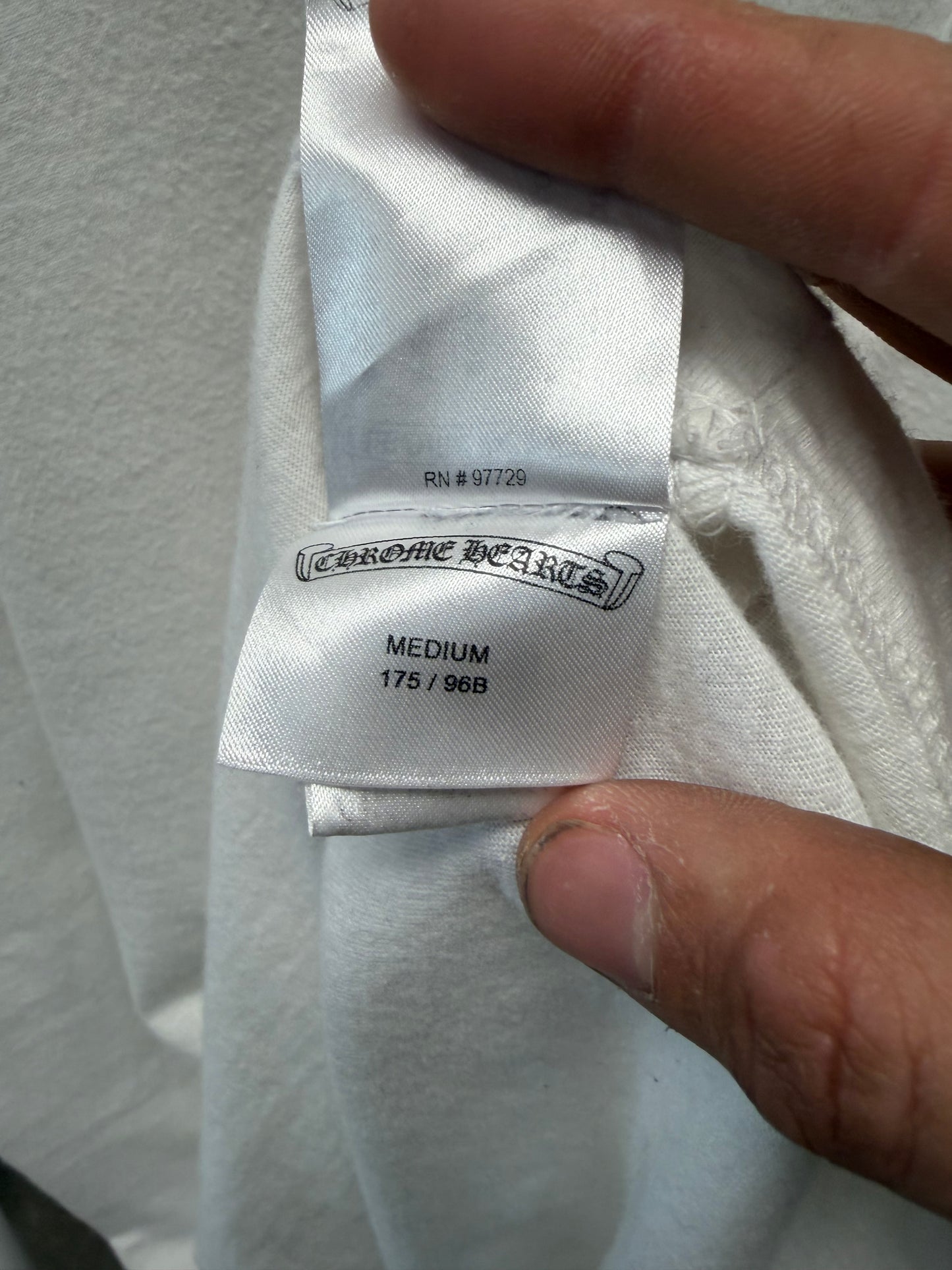 Chrome Hearts White ‘Script Logo’ Long Sleeve Shirt