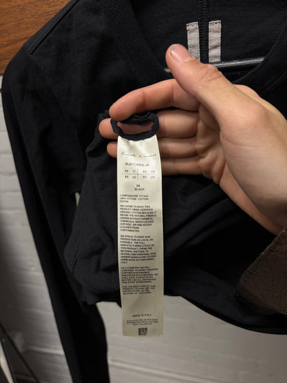 SS2023 Rick Owens ‘Edfu’ Black Cotton Long Sleeve Shirt