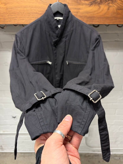 Ann Demeulemeester Black Bondage Strap Cotton Straight Jacket