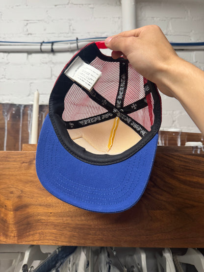 Chrome Hearts ‘Hollywood’ Red/Blue Mesh Trucker Hat