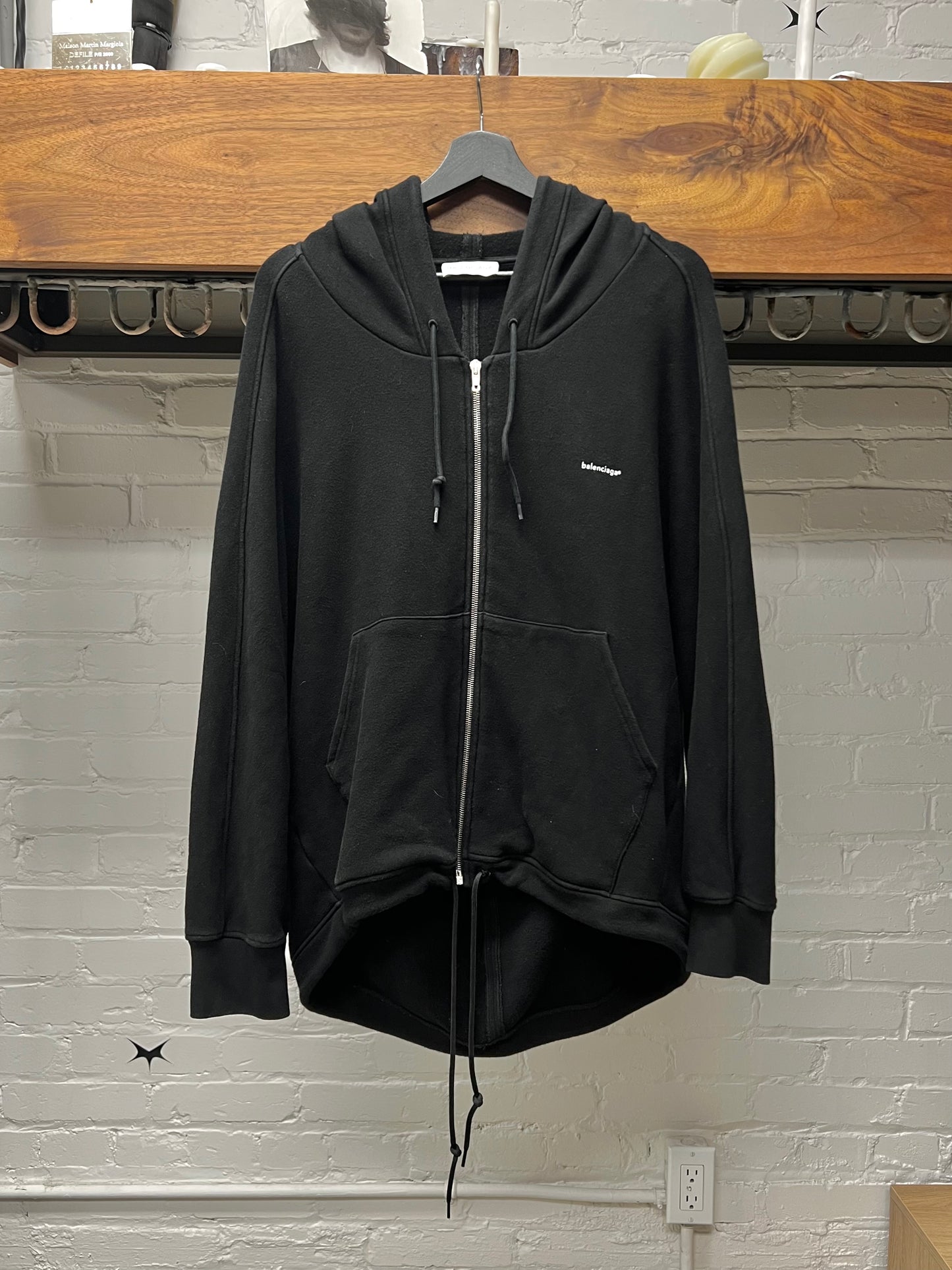 2017 Balenciaga ‘Simple Logo’ Black Zip-Up Hoodie
