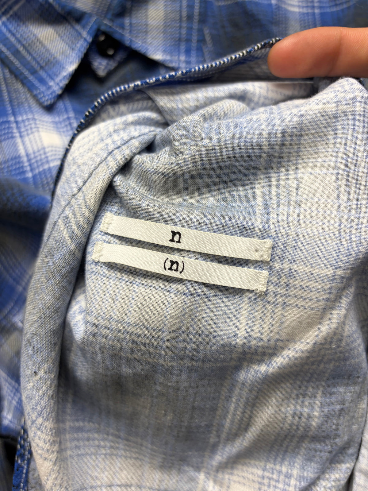 SS2009 Number (N)ine ‘The Lonesome Heroes’ Black/Blue Shadow Plaid Flannel Shirt
