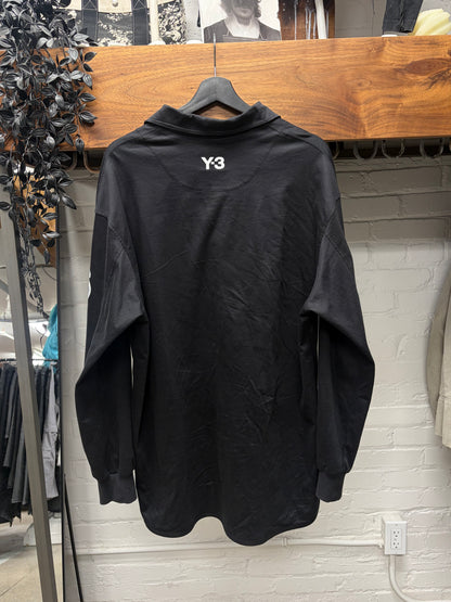 Y-3 by Yohji Yamamoto Black Long Sleeve Polo