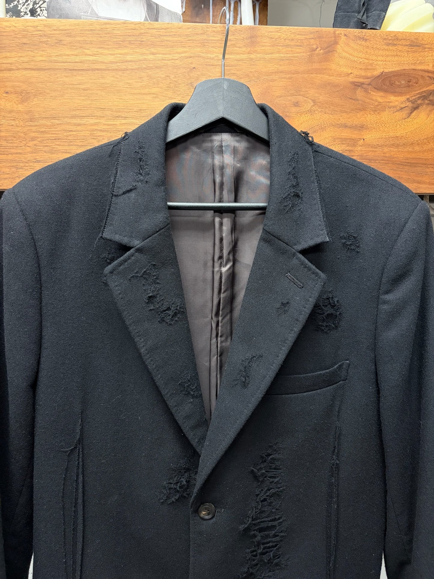 Doublet 1/79 Damaged Wool Distressed Blazer