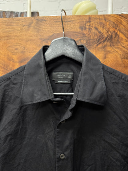 Prada Black ‘Saffiano’ Emblem Button Up Shirt