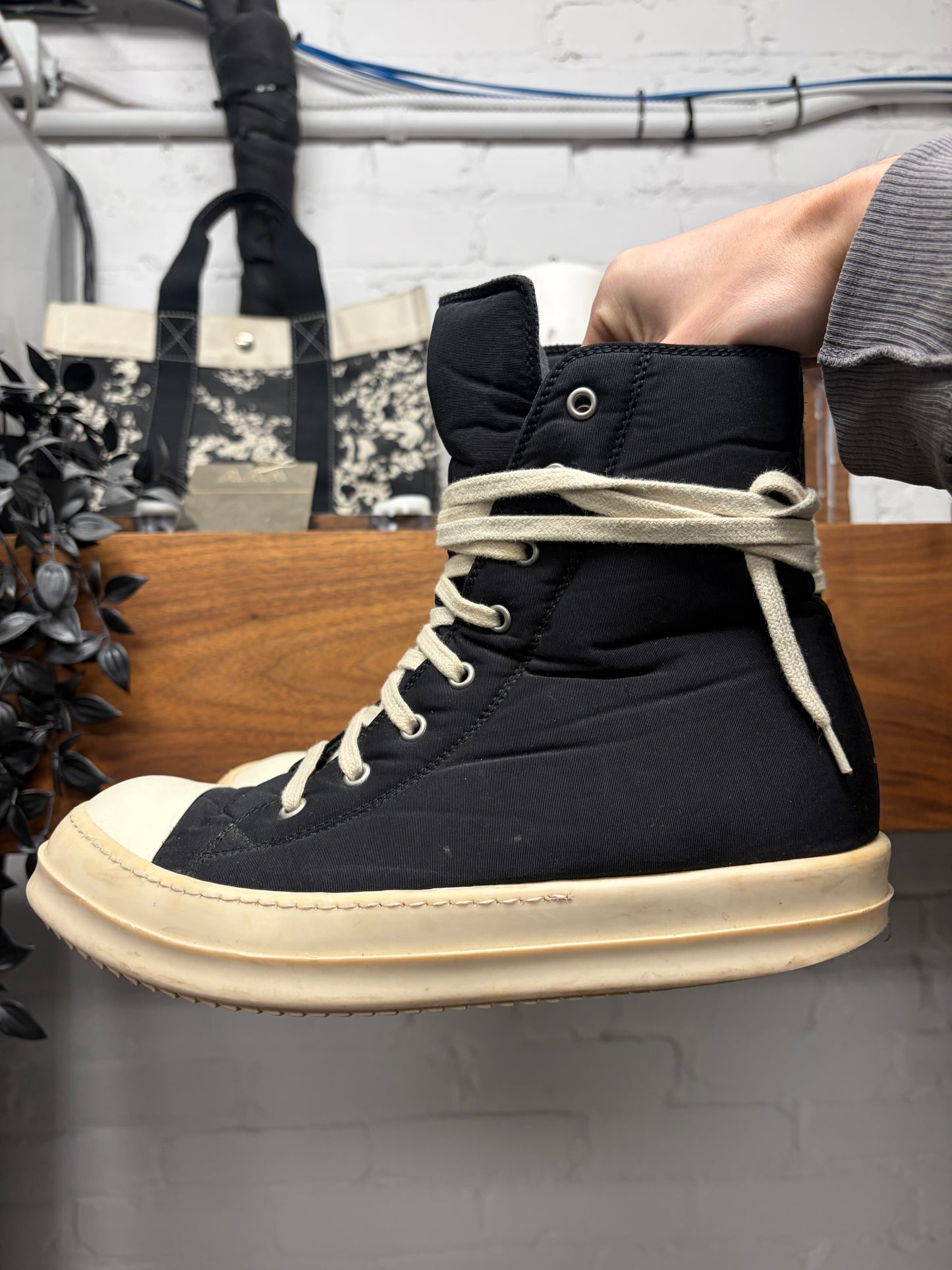 Rick Owens DRKSHDW Padded ‘Ramones’ High Top Sneakers