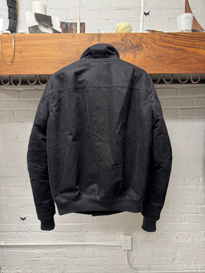Rick Owens O&M Era ‘Globe’ Black Moleskin High Neck Bomber Jacket