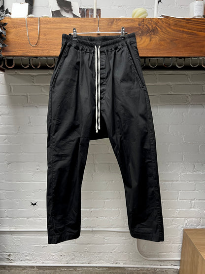 Rick Owens DRKSHDW Black Cotton Drawstring Sweatpants