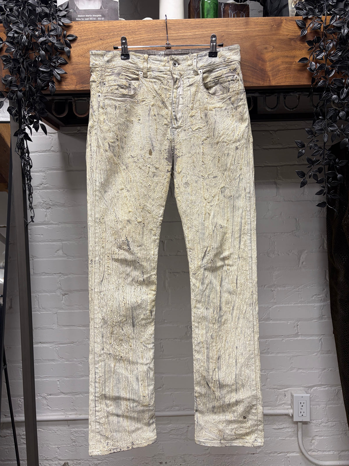SS2025 Rick Owens ‘Hollywood’ Milk Crackled ‘Headon’ Denim