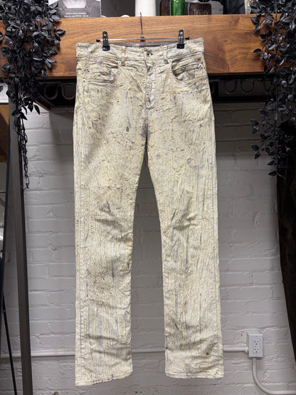 SS2025 Rick Owens ‘Hollywood’ Milk Crackled ‘Headon’ Denim