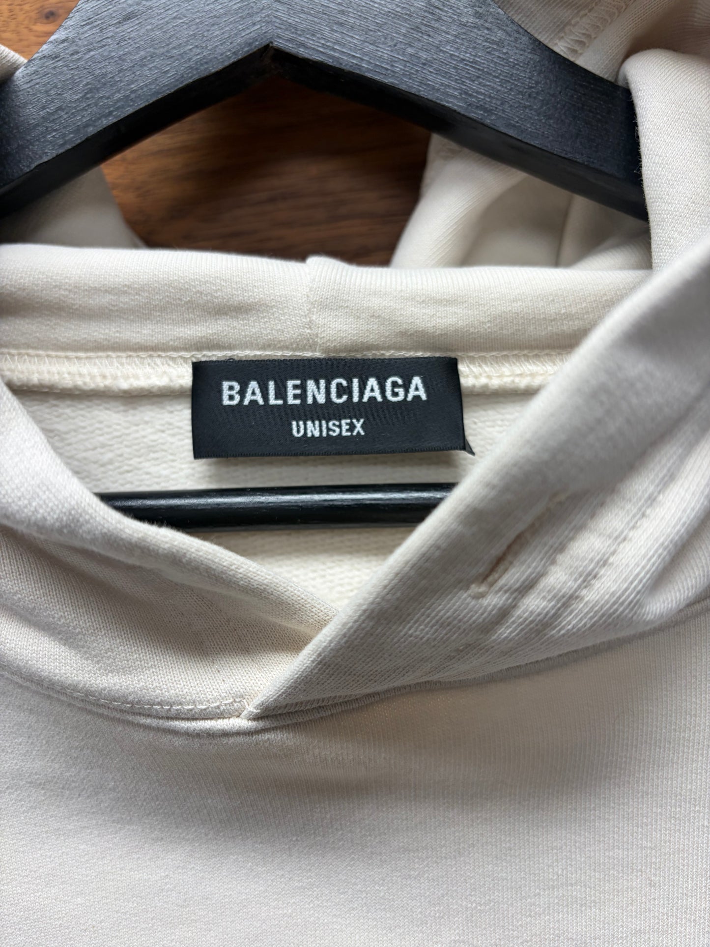 SS2022 Balenciaga ‘Unity Logo’ Cream White Pullover Hoodie