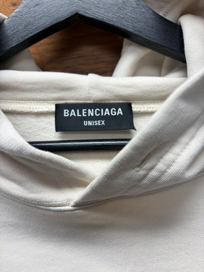 SS2022 Balenciaga ‘Unity Logo’ Cream White Pullover Hoodie
