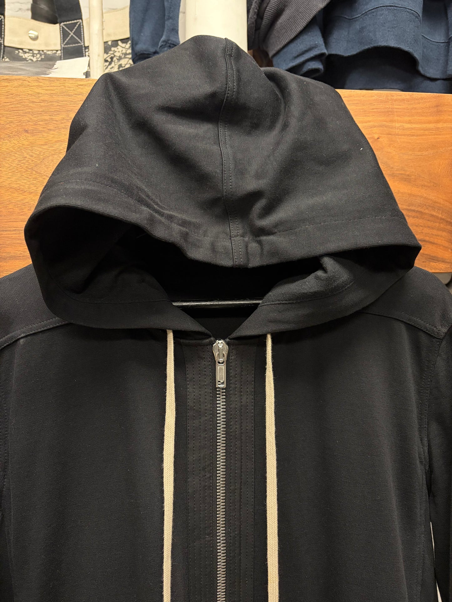AW2017 Rick Owens ‘Glitter’ Black Zip-Up Hoodie
