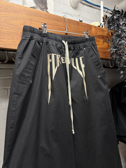 AW2024 Rick Owens ‘Porterville’ Bela Black Wide Leg Pants