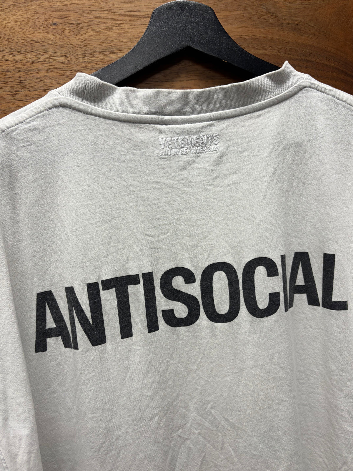 AW2021 Vetements ‘Antisocial’ White No Photos T-Shirt