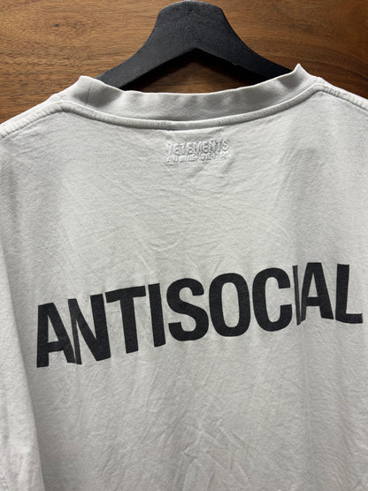 AW2021 Vetements ‘Antisocial’ White No Photos T-Shirt