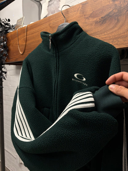 SS2025 Balenciaga ‘Sports Loop Icon’ Cropped Green Heavy Fleece Jacket