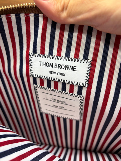 Thom Browne Brown Leather Office Clutch Bag