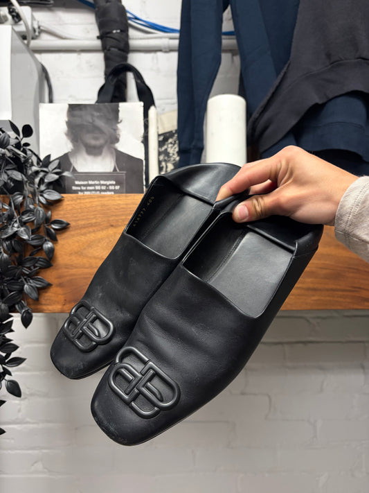 Balenciaga Black Calfskin Leather ‘Cosy BB Mules’