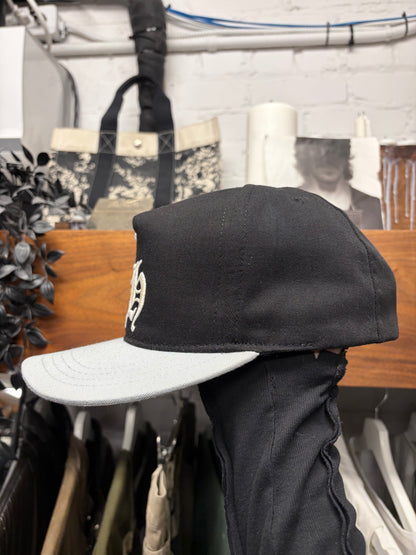 Chrome Hearts ‘CH’ Black/Grey Embroidered Logo Strap-Back Baseball Hat