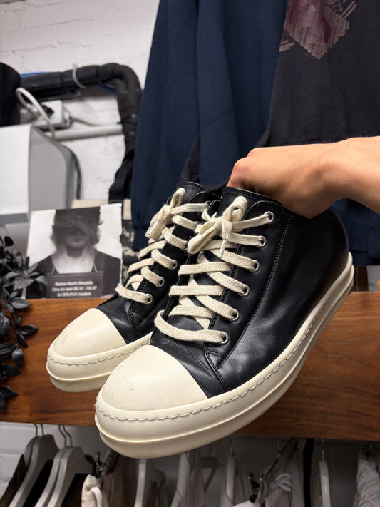 Rick Owens ‘Ramones’ Black/Milk Leather Low Top Sneakers