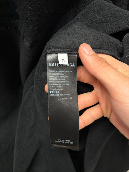 AW2023 Balenciaga ‘Unity Sports Icon’ Logo Black Fleece Sweatshirt