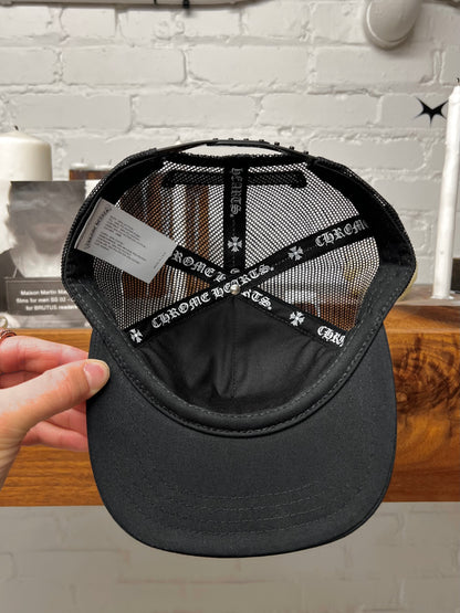 Chrome Hearts Leather ‘Cemetery’ Triple Cross Patch Snap Back Hat