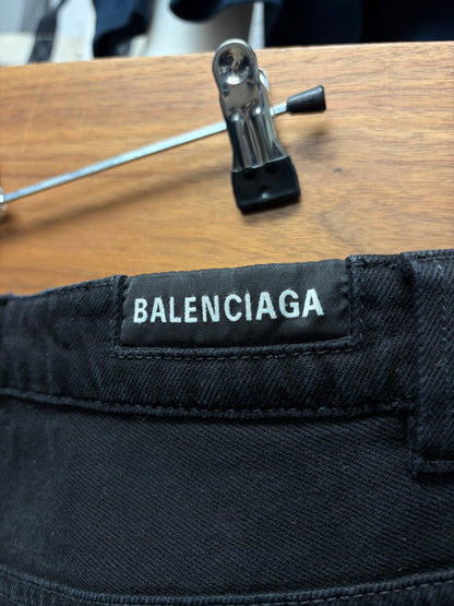 2020 Balenciaga Over Knee Length Denim Shorts