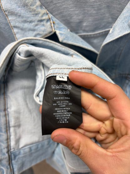 2017 Balenciaga Light Washed Blue Denim Trucker Jacket