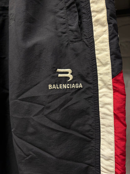 2020 Balenciaga ‘Sporty-B Logo’ Black/Red Oversized Track Pants