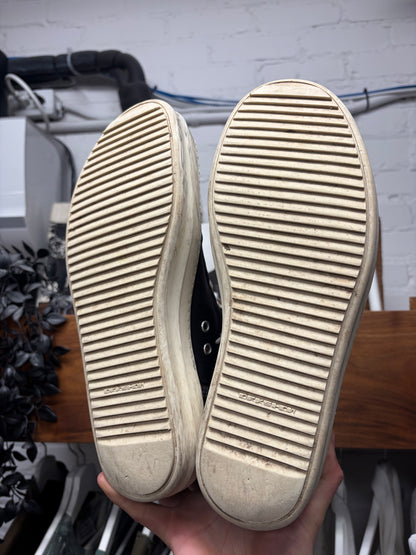 Rick Owens Pentagram Black/Milk Canvas ‘Ramones’ High Top Sneakers