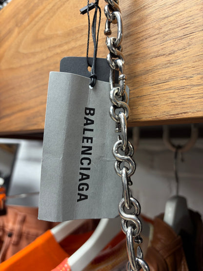 SS2025 Balenciaga .925 Silver ‘Shanghai Runway’ Bent Nail Wallet Chain