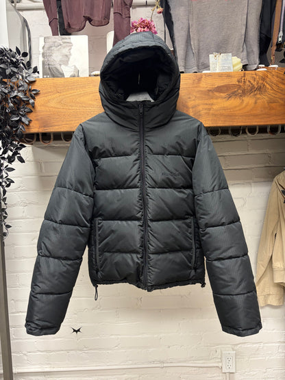 2018 Balenciaga Black Ripstop Cropped Fit Down Filled Puffer Jacket