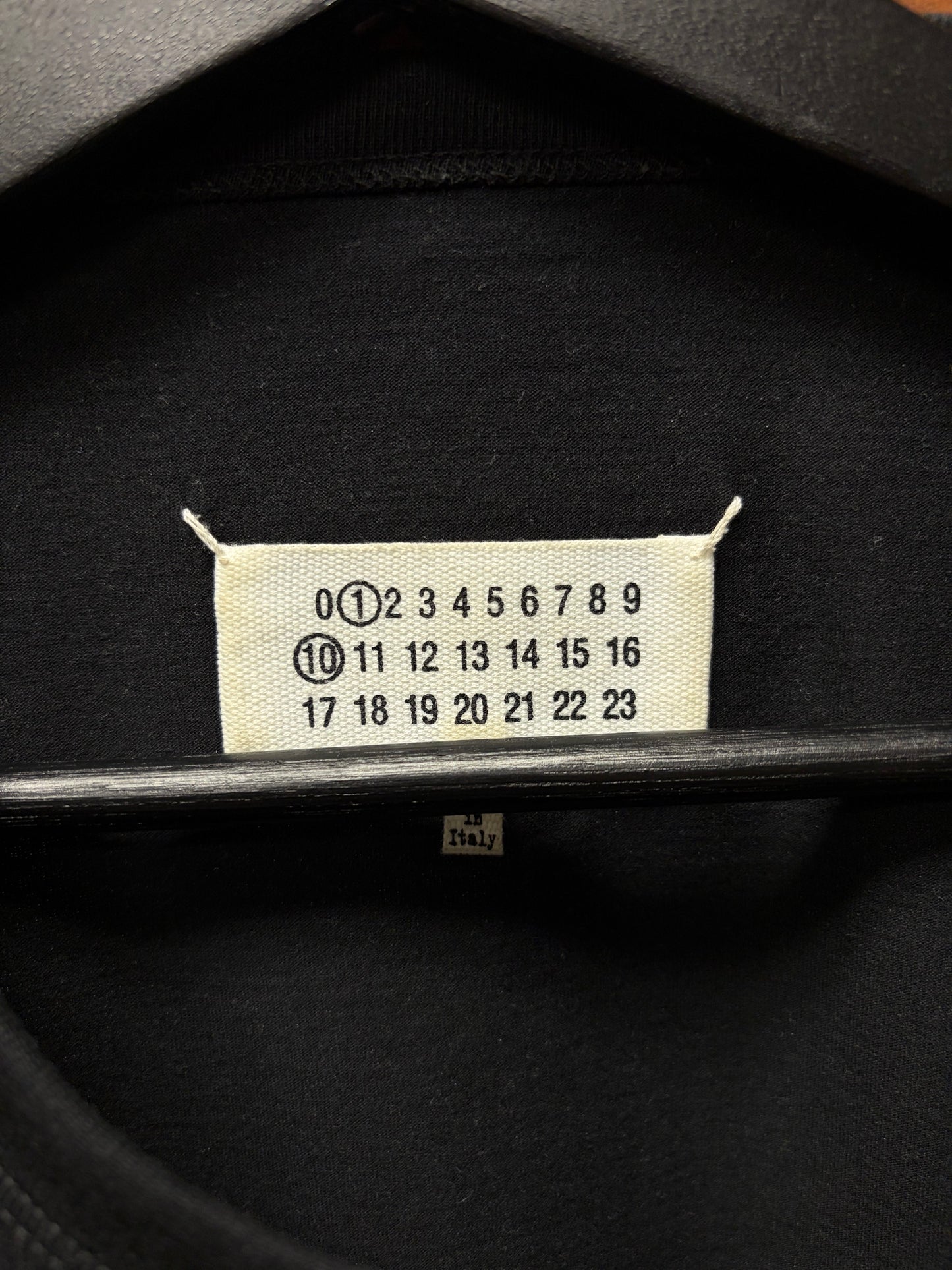 Maison Margiela ‘Numeric Logo’ Embroidered Black T-Shirt