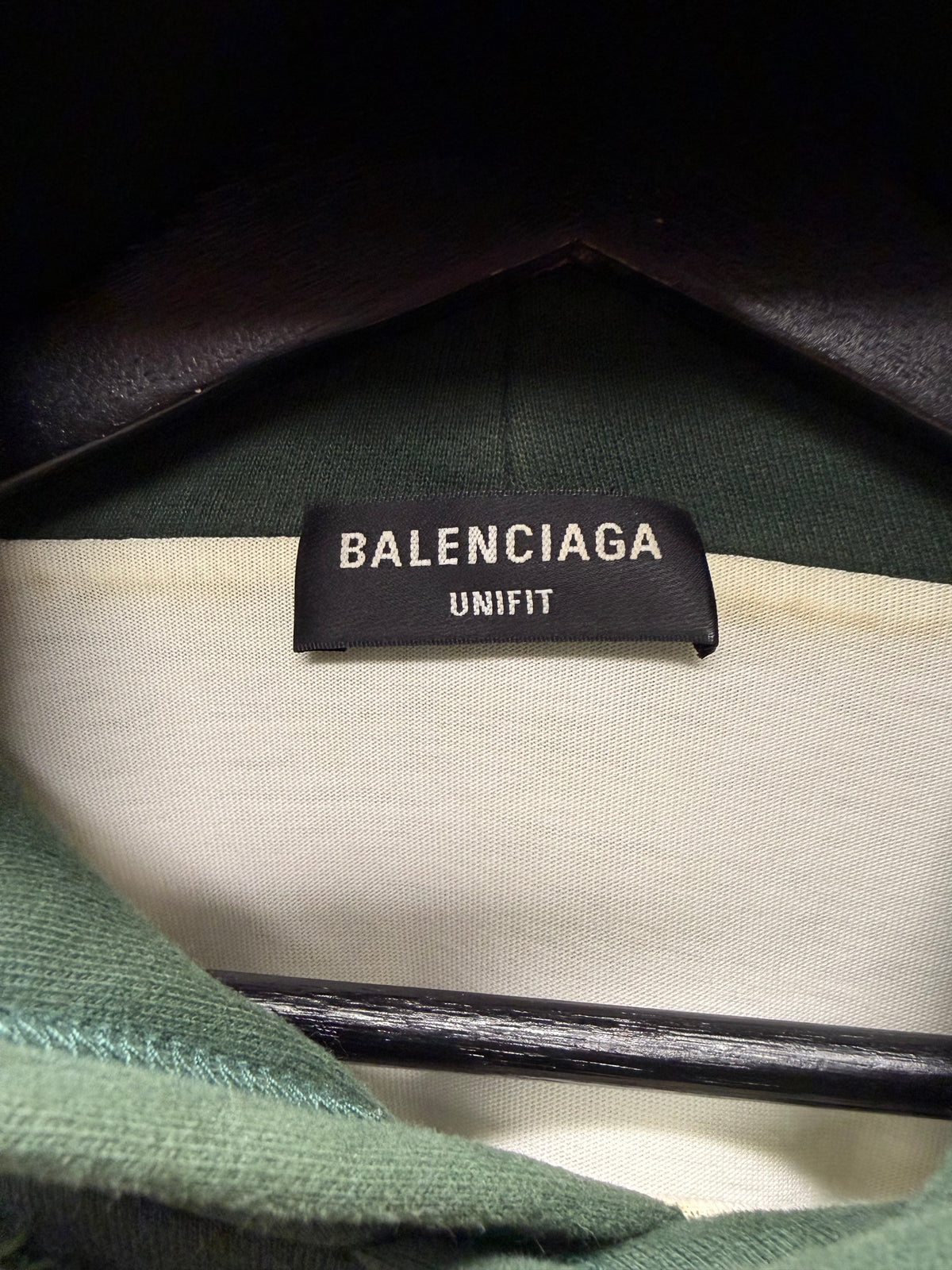 2021 Balenciaga ‘Caps’ Destroyed Green/White Logo Heavy Cotton Hoodie