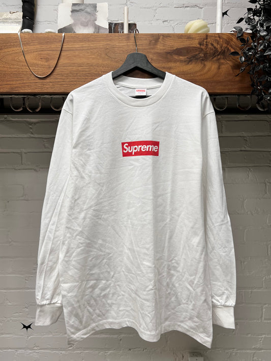Supreme Classic Red/White Box Logo Long Sleeve Shirt