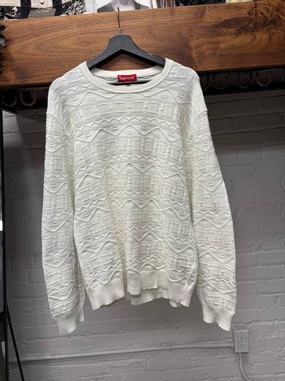 SS2014 Supreme Cream White ‘Jacquard’ Knit Sweater