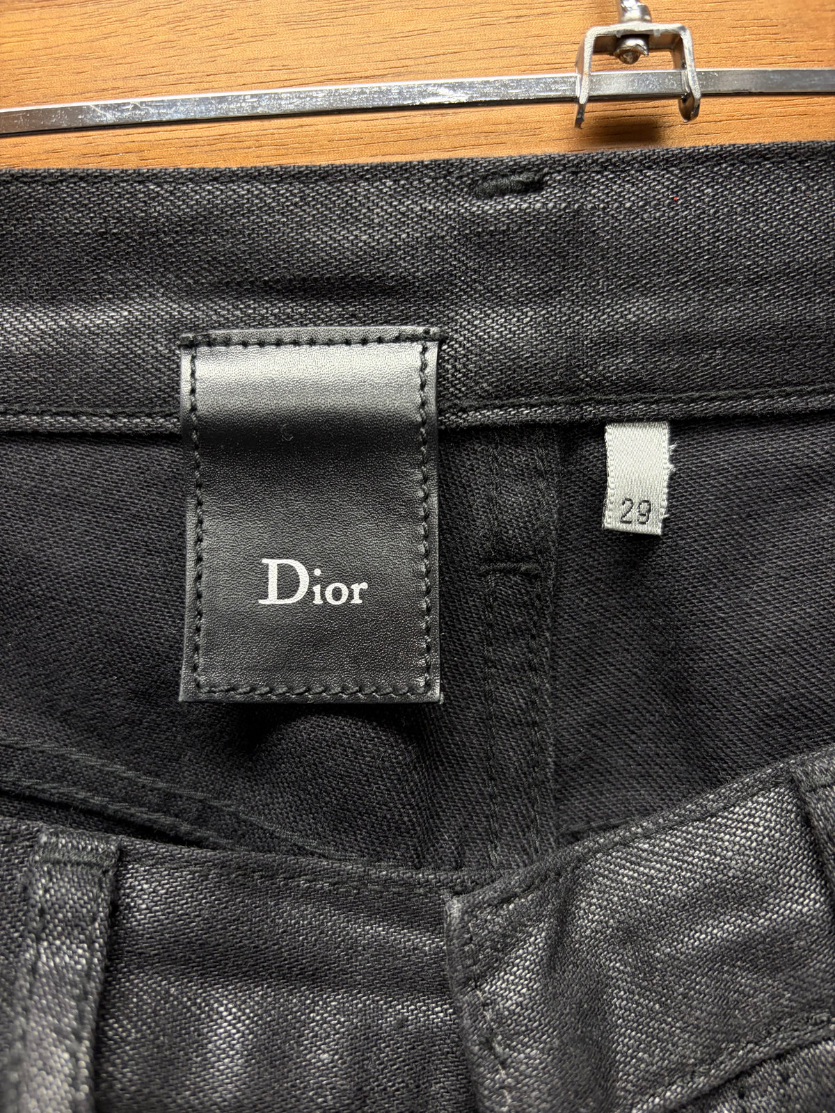 AW2007 Dior Homme by Hedi Slimane ‘Navigate’ Waxed Black Skinny Jeans