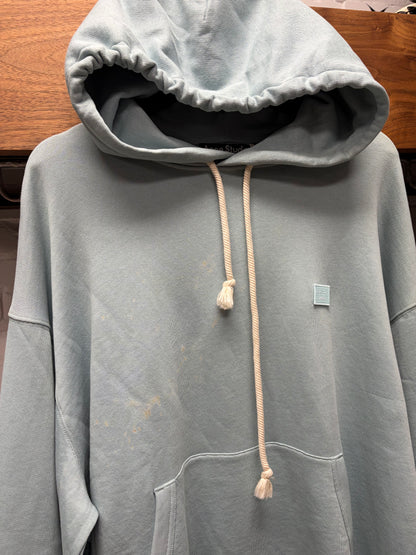 Acne Studios Ice Blue French Terry Cotton ‘Face Logo’ Hoodie