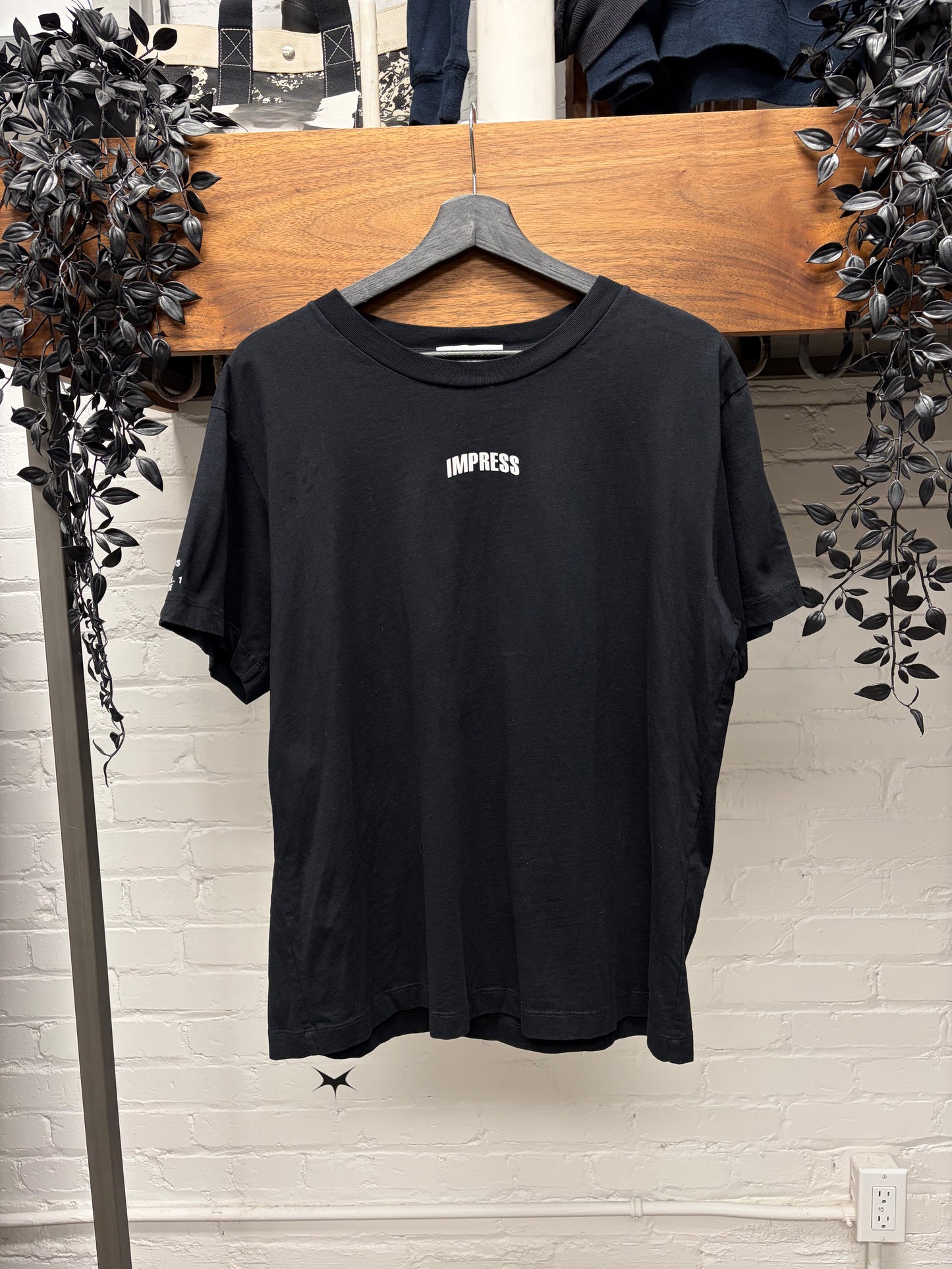 Helmut Lang ‘Impress Your Parents’ Black Slogan T-Shirt