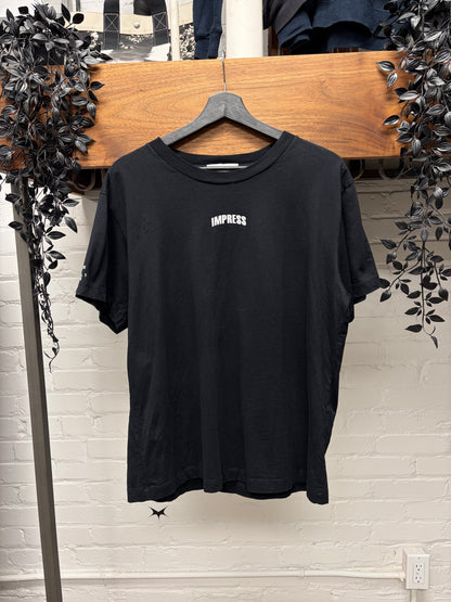 Helmut Lang ‘Impress Your Parents’ Black Slogan T-Shirt