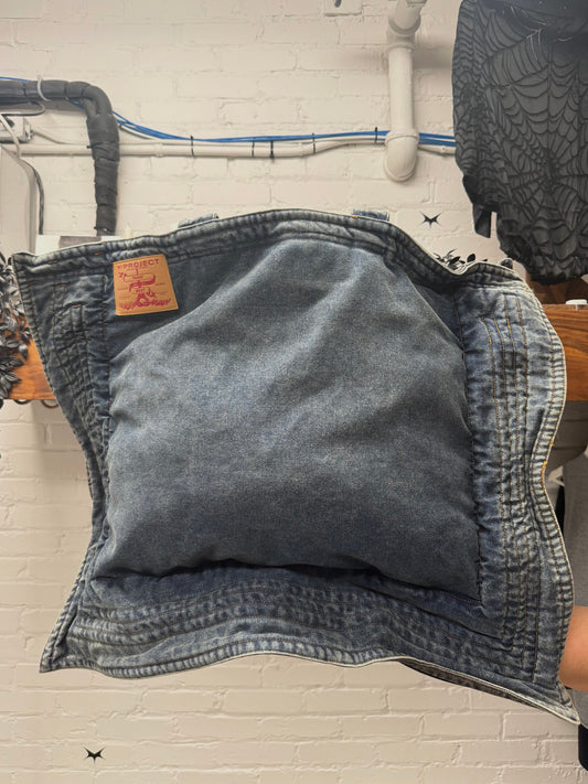 Y Project ‘Maxi Cabas’ Metal Wire Structured Denim Tote Bag
