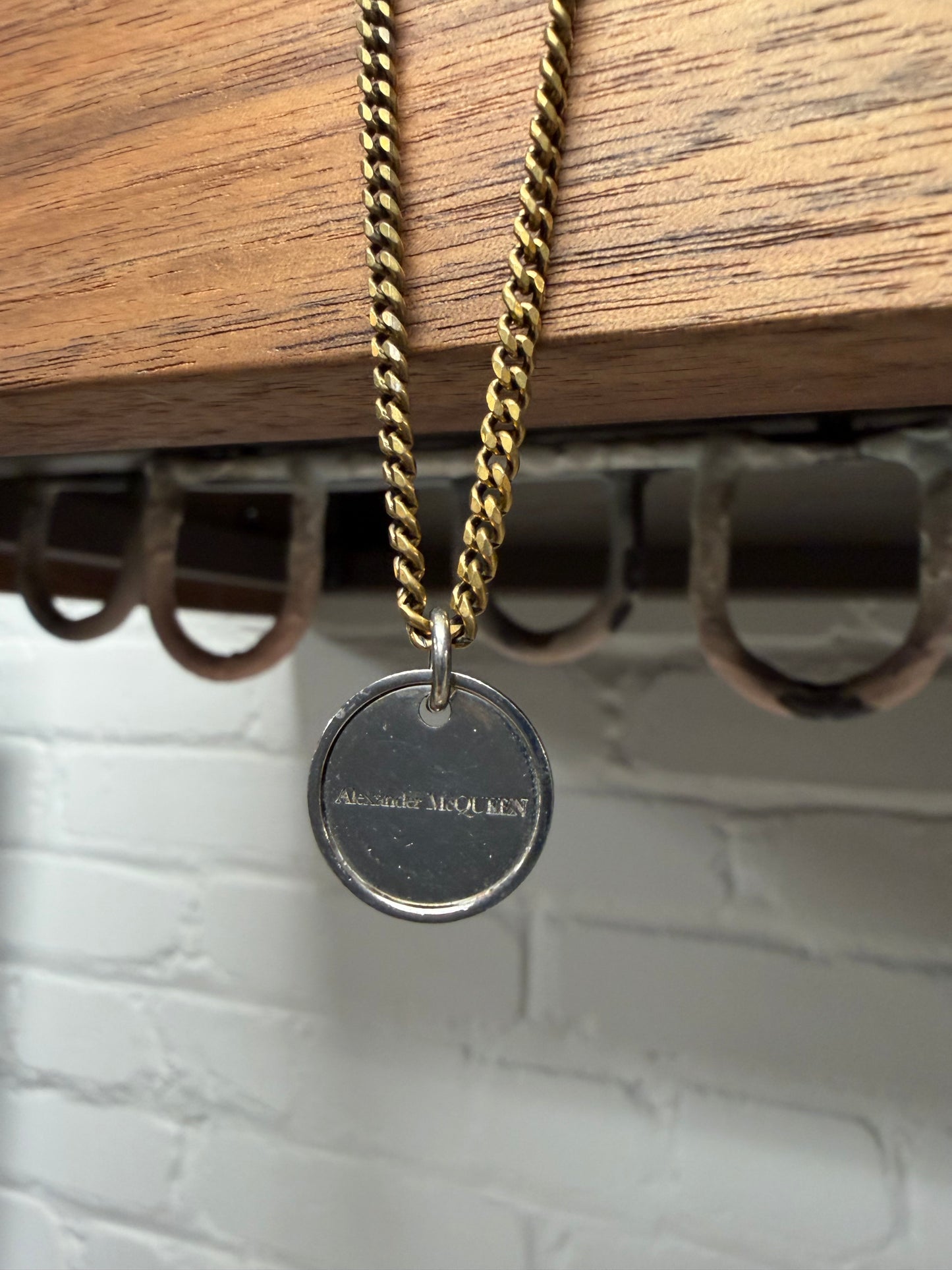 Alexander McQueen Two Tone Gold/Silver Layered Skull Charm Necklace