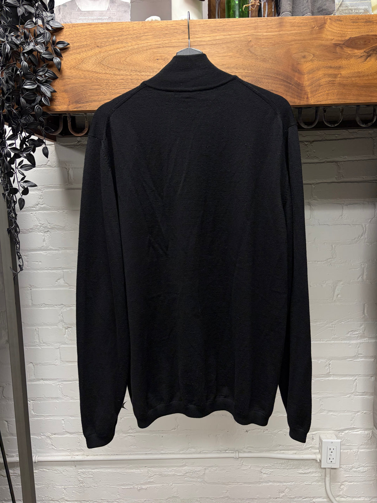 Prada Black Virgin Wool ‘Drivers Knit’ Zip Up Sweater