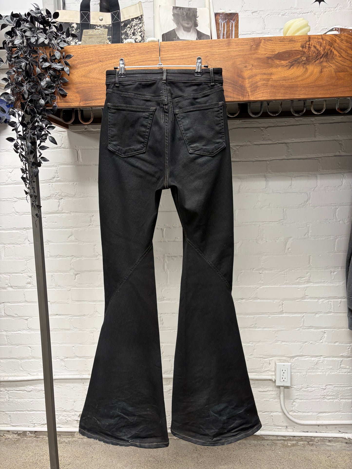 Rick Owens DRKSHDW ‘Bias’ Black Flared Leg Denim